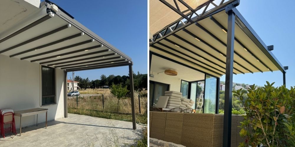Milas otomatik ışıklı pergola sistemleri